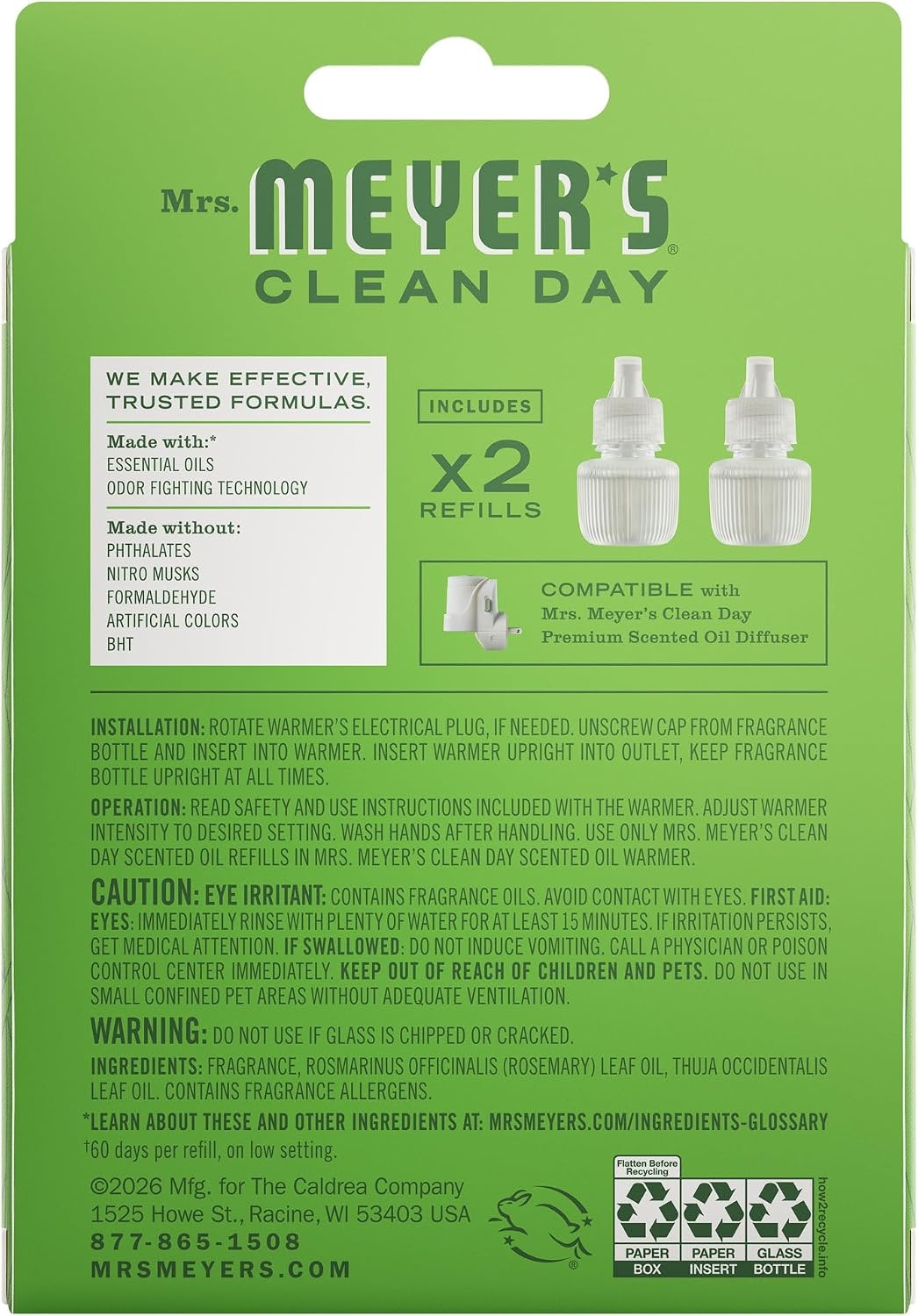 image:imageMRS MEYERS CLEAN DAY Scented Oil Lavender 1 Warmer and RefillFresh Cut Grass