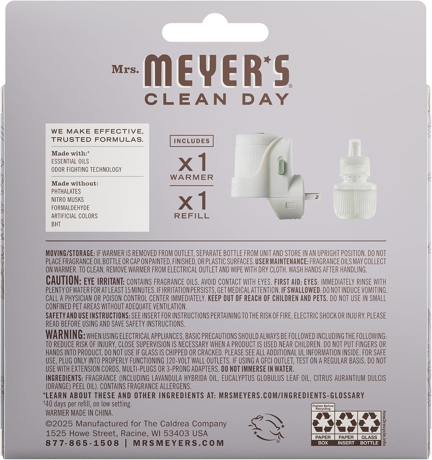 image:imageMRS MEYERS CLEAN DAY Scented Oil Lavender 1 Warmer and RefillLavender