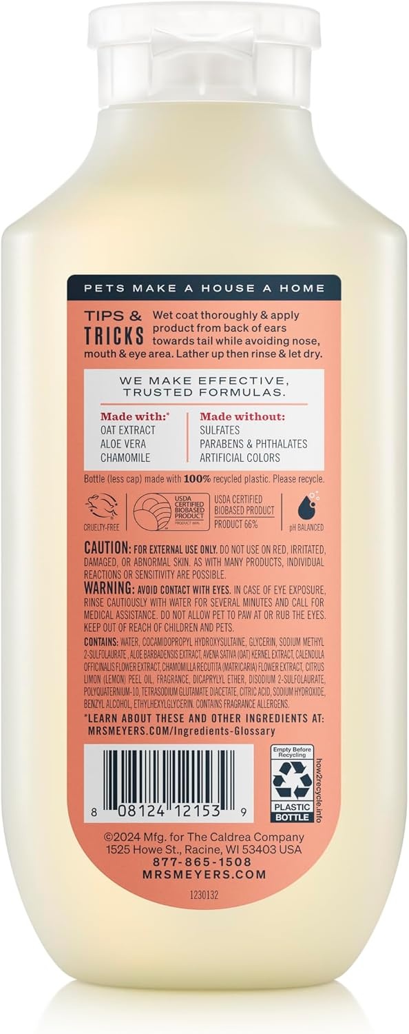 image:imageMRS MEYERS Clean Day 3 in 1 Dog Shampoo White Peach Scent 14ozWhite Peach