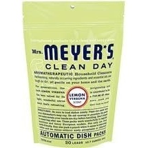 MRS. MEYER’S CLEAN DAY Dishwasher Pods, Lemon Verbena, 20 Count, 3 Pack(Citrus)