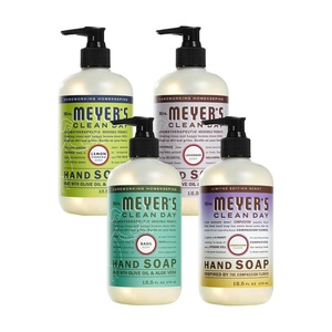 MRS. MEYER’S CLEAN DAY Hand Soap, Made with Essential Oils, Rhubarb, 12.5 Fl. Oz – Pack of 3(Citrus Floral Garden Blend)