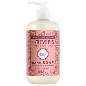 MRS. MEYER’S CLEAN DAY Hand Soap, Made with Essential Oils, Rhubarb, 12.5 Fl. Oz – Pack of 3(Rose)