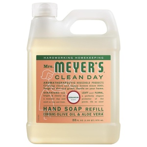 MRS. MEYER’S CLEAN DAY Hand Soap Refill, Geranium Scent, 33 Fl Oz Bottle(Geranium)