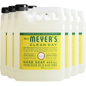 MRS. MEYER’S CLEAN DAY Hand Soap Refill, Geranium Scent, 33 Fl Oz Bottle(Honeysuckle Refill)