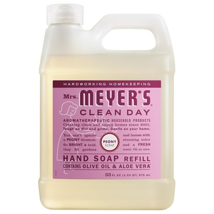MRS. MEYER’S CLEAN DAY Hand Soap Refill, Geranium Scent, 33 Fl Oz Bottle(Peony)