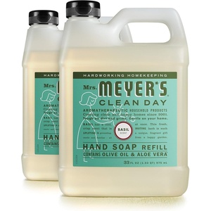 MRS. MEYER’S CLEAN DAY Hand Soap Refill, Made with Essential Oils, Basil, 33 Fl. Oz – Pack Of 2