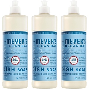 MRS. MEYER’S CLEAN DAY Liquid Dish Soap, Rain Water, 16 fl oz, 3 Pack