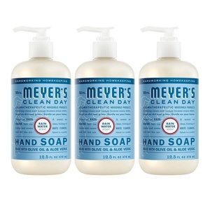 MRS. MEYER’S CLEAN DAY Liquid Hand Soap, Lavender, 12.5 fl oz, 3 Pack(Rain Water)