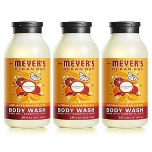 MRS. MEYER’S CLEAN DAY Moisturizing Body Wash for Women and Men, Shower Gel Formula Made with Essential Oils, Birchwood, 16 oz – Pack of 3(Clementine)
