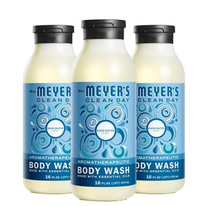 MRS. MEYER’S CLEAN DAY Moisturizing Body Wash for Women and Men, Shower Gel Formula Made with Essential Oils, Birchwood, 16 oz – Pack of 3(Rain Water)