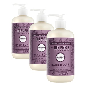 Mrs. MEYER’S CLEAN DAY Hand Soap, Elderberry Scent, 12.5 Fl Oz Bottle(12.5 Fl Oz (Pack of 3))